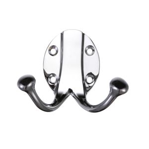 Double Robe Hook, Polished Chrome
