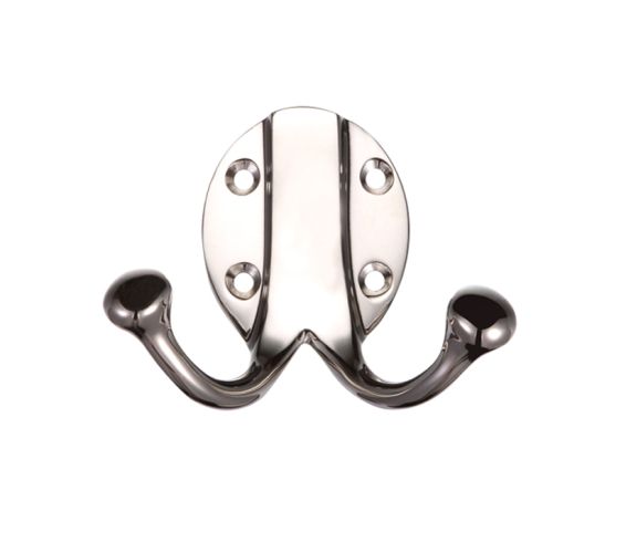 Double Robe Hook, Nickel Plate