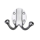 Double Robe Hook, Satin Chrome -