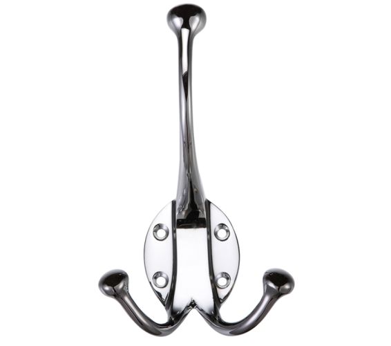 Double Hat & Coat Hook, Polished Chrome –