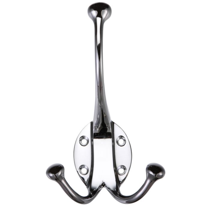 Double Hat & Coat Hook, Polished Chrome –