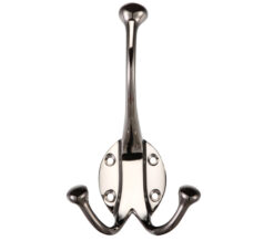 Double Hat & Coat Hook, Nickel Plate -