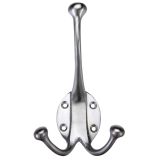 Zoo Hardware Double Hat & Coat Hook - Satin Chrome