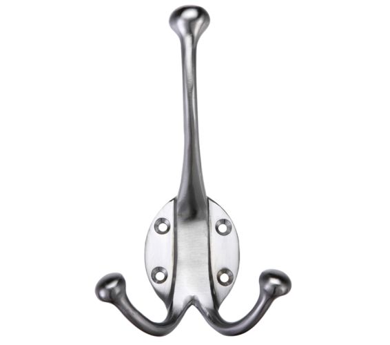 Zoo Hardware Double Hat & Coat Hook – Satin Chrome