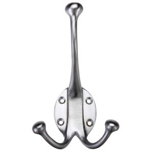 Zoo Hardware Double Hat & Coat Hook – Satin Chrome