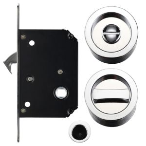 Sliding Door Lock Set (Suitable for 35-45mm thick doors), Polished Chrome