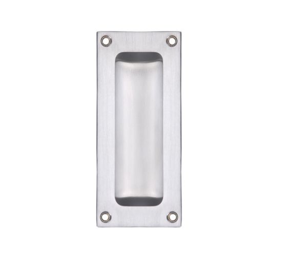 Rectangular Flush Pull, Satin Chrome