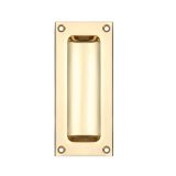 Rectangular Flush Pull, Polished Brass