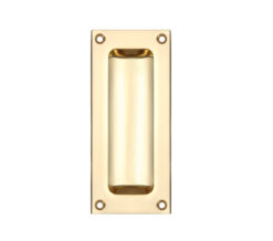 Rectangular Flush Pull, Polished Brass