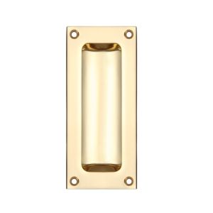 Rectangular Flush Pull, Polished Brass