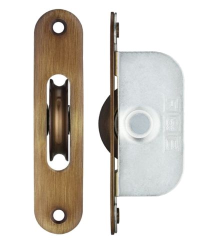 1 3/4″ Wheel Sash Window Brass Ball Bearing Axle Pulley (Radius Forend), Florentine Bronze