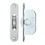 1 3/4" Wheel Sash Window Brass Ball Bearing Axle Pulley (Radius Forend), Satin Chrome