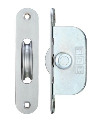 1 3/4″ Wheel Sash Window Brass Ball Bearing Axle Pulley (Radius Forend), Satin Chrome