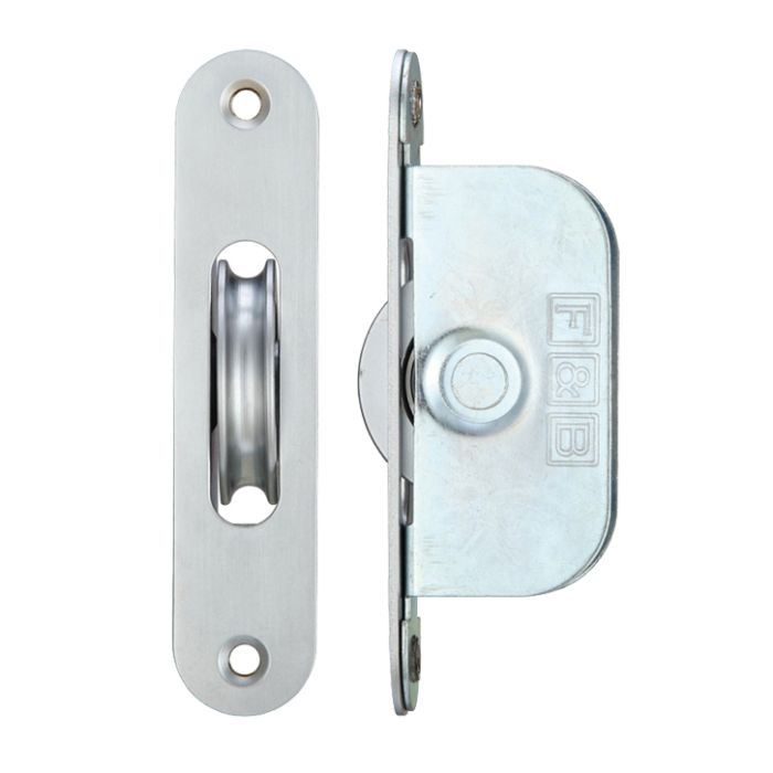 1 3/4″ Wheel Sash Window Brass Ball Bearing Axle Pulley (Radius Forend), Satin Chrome