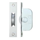 1 3/4" Wheel Sash Window Brass Ball Bearing Axle Pulley (Square Forend), Satin Chrome