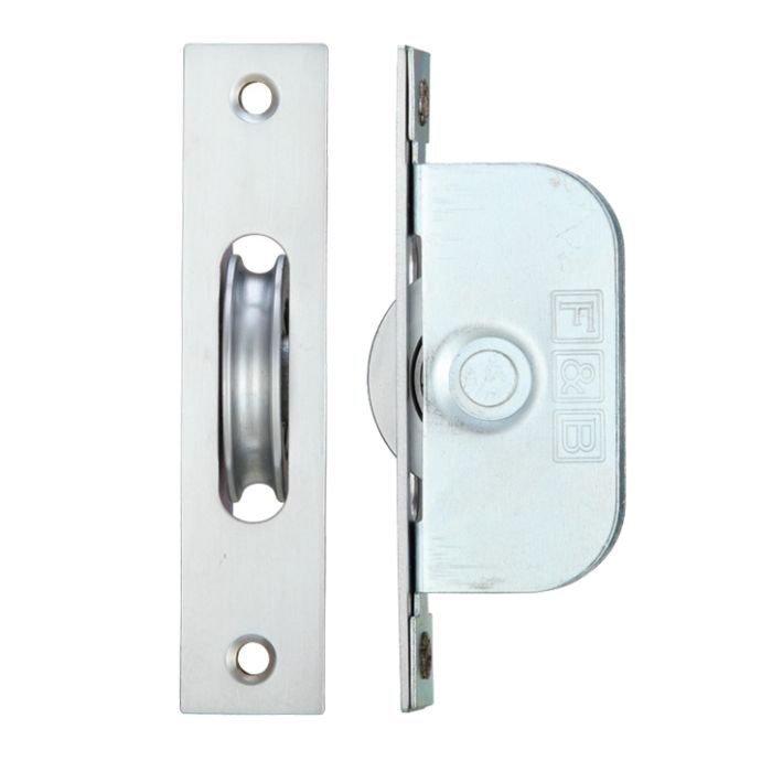 1 3/4″ Wheel Sash Window Brass Ball Bearing Axle Pulley (Square Forend), Satin Chrome
