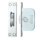 2 1/4" Wheel Sash Window Brass Ball Bearing Axle Pulley (Square Forend), Polished Chrome -