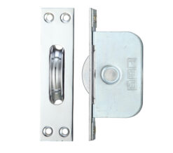 2 1/4" Wheel Sash Window Brass Ball Bearing Axle Pulley (Square Forend), Polished Chrome -