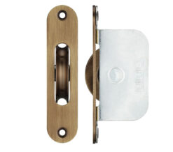 2 1/4" Wheel Sash Window Brass Ball Bearing Axle Pulley (Radius Forend), Florentine Bronze