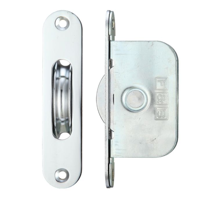 2 1/4″ Wheel Sash Window Brass Ball Bearing Axle Pulley (Radius Forend), Polished Chrome –