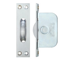 2 1/4" Wheel Sash Window Brass Ball Bearing Axle Pulley (Square Forend), Satin Chrome