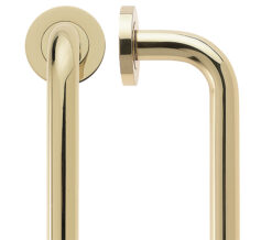 D Pull Handles (19mm Bar Diameter), Polished Brass