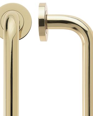 D Pull Handles (19mm Bar Diameter), Polished Brass