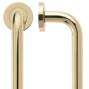 D Pull Handles (19mm Bar Diameter), Polished Brass