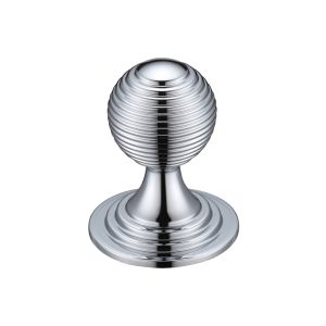 Queen Anne Ringed Cupboard Knob (25mm, 32mm OR 38mm), Polished Chrome