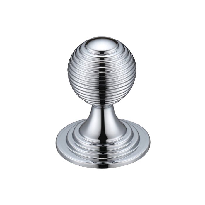 Queen Anne Ringed Cupboard Knob (25mm, 32mm OR 38mm), Polished Chrome