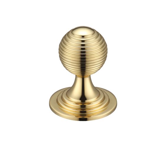 Queen Anne Ringed Cupboard Knob (25mm, 32mm OR 38mm), Polished Brass