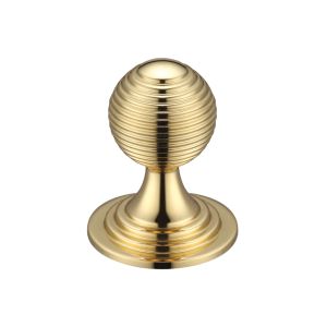 Queen Anne Ringed Cupboard Knob (25mm, 32mm OR 38mm), Polished Brass