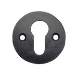 Round Euro Profile Escutcheon, Black Antique