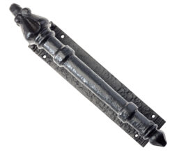 Round Pull Handle On Backplate (64mm x 305mm), Black Antique