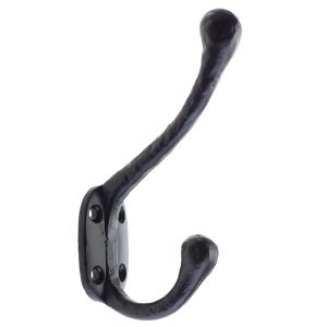 Hat & Coat Hook (35mm x 55mm), Black Antique