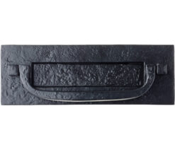 Postal Knocker Letter Plate (305mm x 107mm), Black Antique