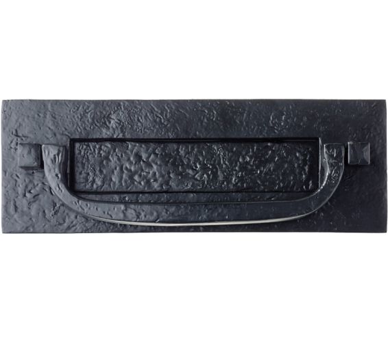 Postal Knocker Letter Plate (305mm x 107mm), Black Antique