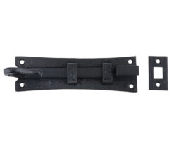 Cranked Curly Tail Door Bolt (6"), Black Antique