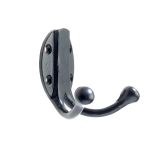 Double Robe Hook (75mm), Black Antique