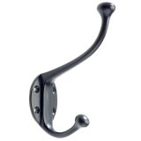 Hat & Coat Hook (140mm), Black Antique
