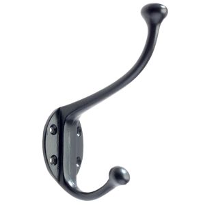 Hat & Coat Hook (140mm), Black Antique