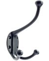 Zoo Hardware Double Hat & Coat Hook – 145mm – Black Antique