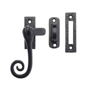 Curly Tail Casement Fastener, Black Antique