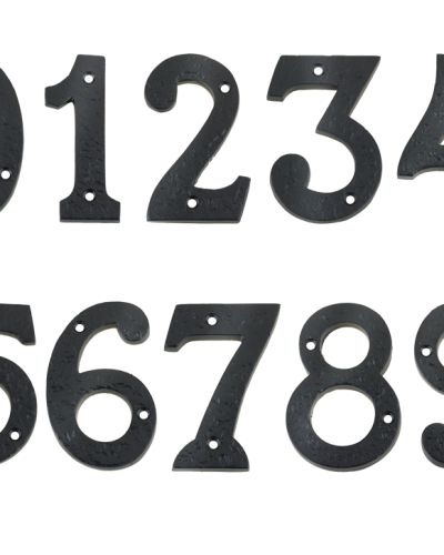 0-9 Numerals (102mm), Black Antique