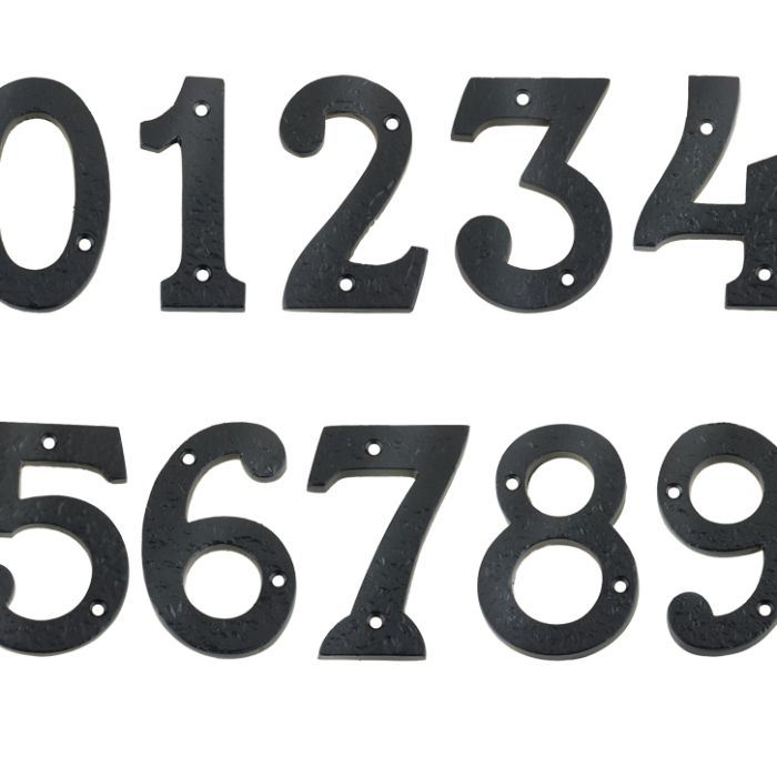 0-9 Numerals (102mm), Black Antique
