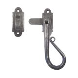 Handforged Shepherds Crook Casement Fastener (105mm x 33mm), Pewter