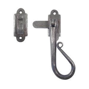 Handforged Shepherds Crook Casement Fastener (105mm x 33mm), Pewter