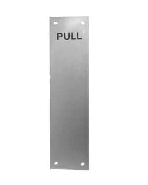 Engraved Push Fingerplate (305mm x 75mm), Satin Aluminium