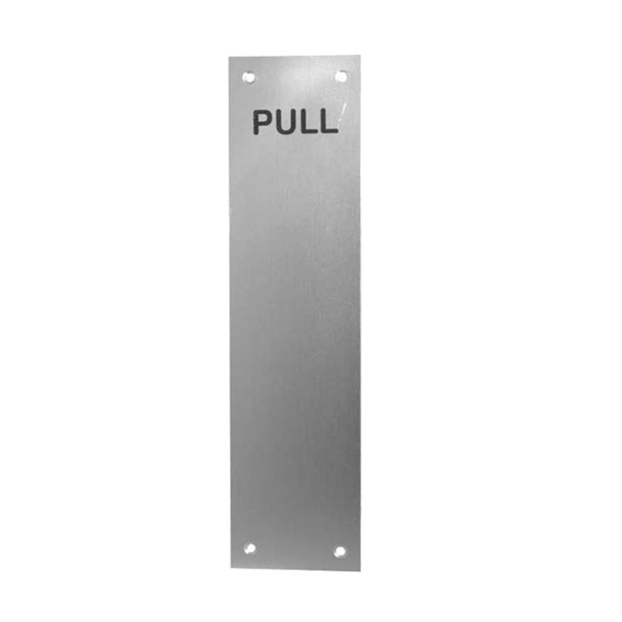 Engraved Push Fingerplate (305mm x 75mm), Satin Aluminium