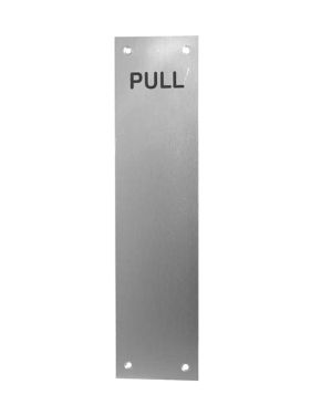 Engraved Pull Fingerplate (305mm x 75mm), Satin Aluminium